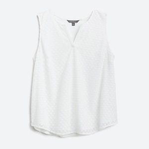 Market & Spruce Exide Textured Mixed Material Top, white, 1X